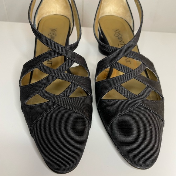 Vintage YSL Yves Saint Laurent Strappy Heel Sandals Size 7 Made In Italy - Picture 2 of 12